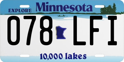 MN license plate 078LFI