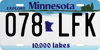 MN license plate 078LFK