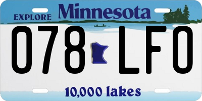 MN license plate 078LFO