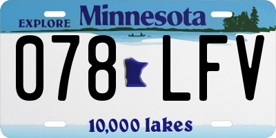 MN license plate 078LFV