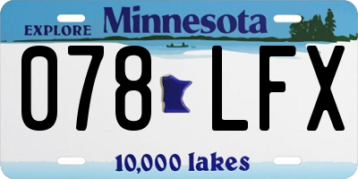 MN license plate 078LFX