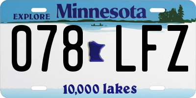 MN license plate 078LFZ