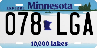 MN license plate 078LGA