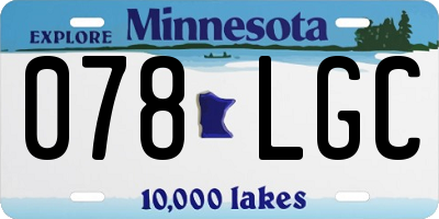MN license plate 078LGC