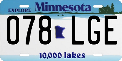 MN license plate 078LGE