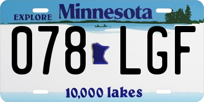 MN license plate 078LGF