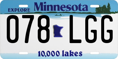 MN license plate 078LGG