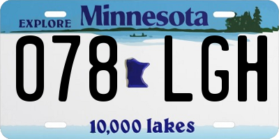 MN license plate 078LGH