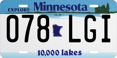 MN license plate 078LGI