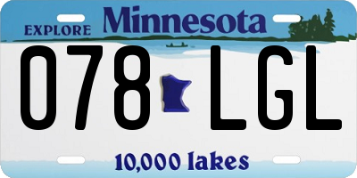 MN license plate 078LGL