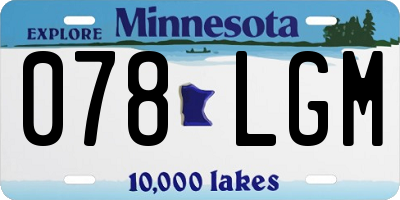 MN license plate 078LGM