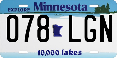 MN license plate 078LGN