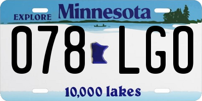 MN license plate 078LGO