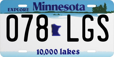 MN license plate 078LGS