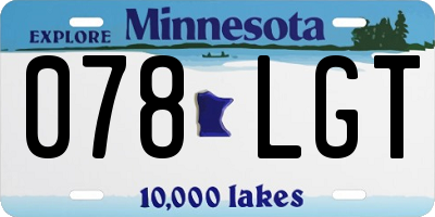 MN license plate 078LGT