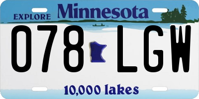 MN license plate 078LGW