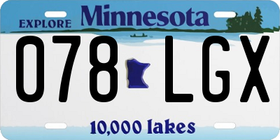 MN license plate 078LGX