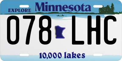MN license plate 078LHC
