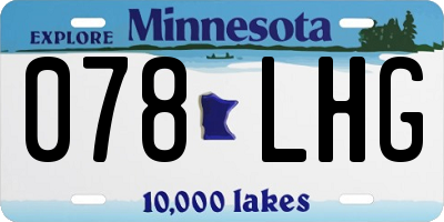 MN license plate 078LHG