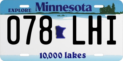 MN license plate 078LHI