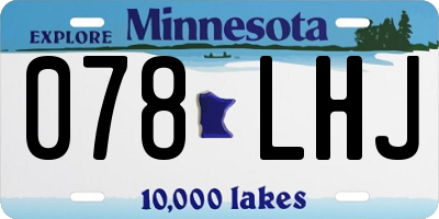 MN license plate 078LHJ