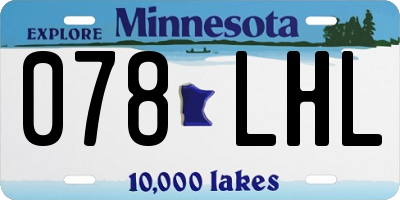 MN license plate 078LHL