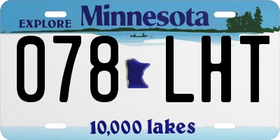 MN license plate 078LHT