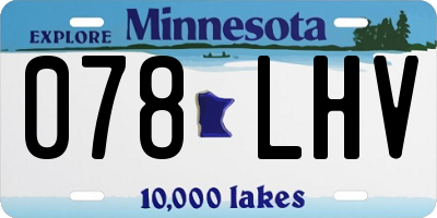 MN license plate 078LHV