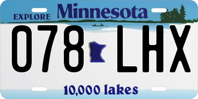 MN license plate 078LHX