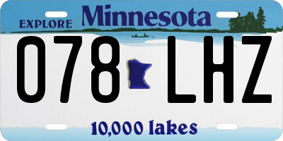 MN license plate 078LHZ