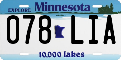 MN license plate 078LIA