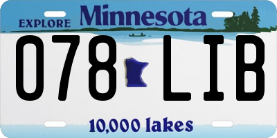 MN license plate 078LIB