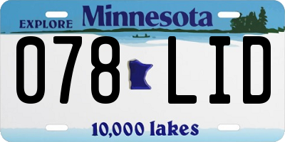 MN license plate 078LID