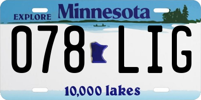 MN license plate 078LIG