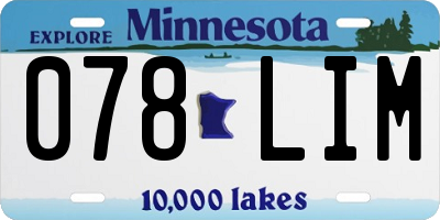 MN license plate 078LIM