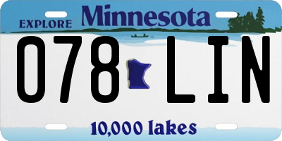 MN license plate 078LIN