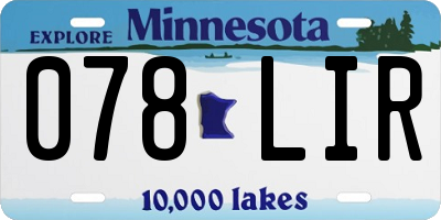 MN license plate 078LIR