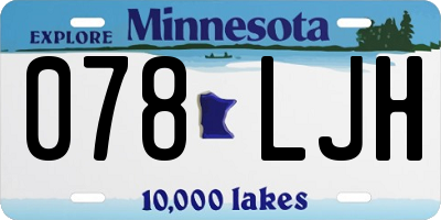 MN license plate 078LJH