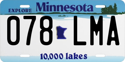 MN license plate 078LMA