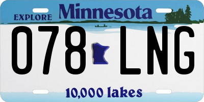 MN license plate 078LNG