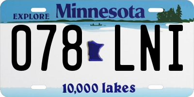 MN license plate 078LNI
