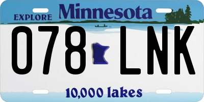 MN license plate 078LNK