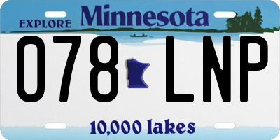 MN license plate 078LNP