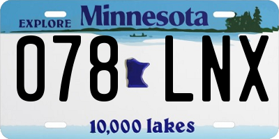 MN license plate 078LNX