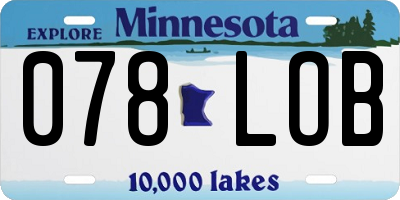 MN license plate 078LOB