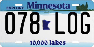 MN license plate 078LOG