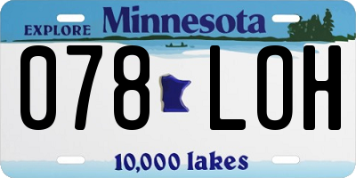MN license plate 078LOH