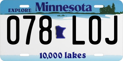 MN license plate 078LOJ