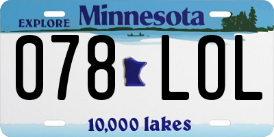 MN license plate 078LOL