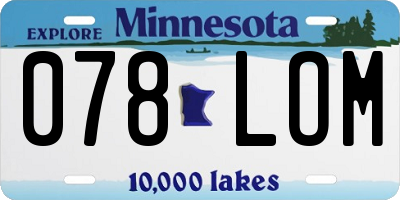 MN license plate 078LOM